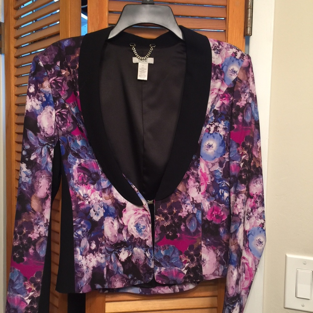cache print blazer with black lapel